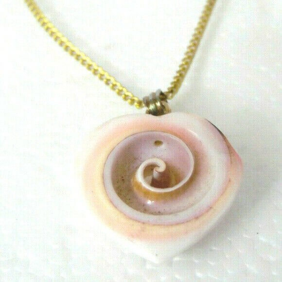 Beautiful Heart Carved Shell Pendant Necklace 20" chain Plate~bxd2 - Picture 3 of 4